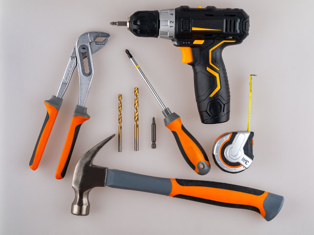 工作和修理工具，螺丝刀，锤子，螺丝刀，钥匙和紧固件，模板，复制品图片下载