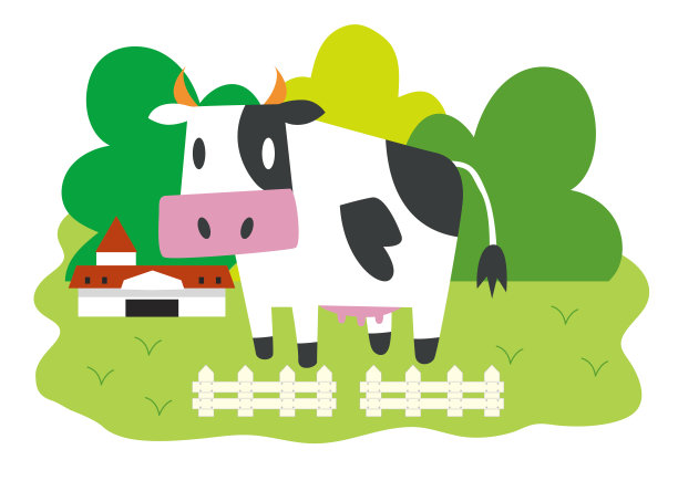 奶牛牧场插图图片下载