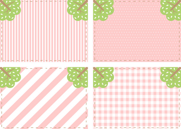 背景设置条纹，点，格子布与树图片下载