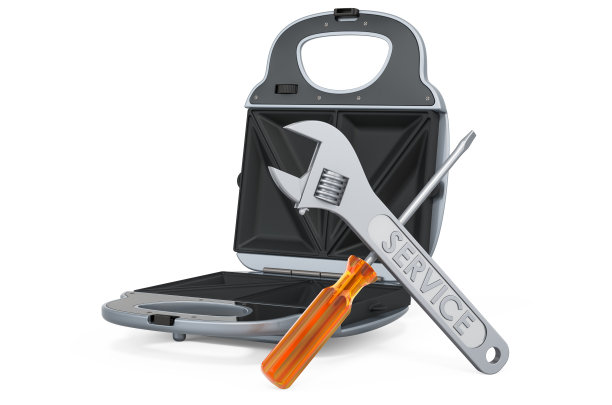 三明治机的维修和服务，在白色背景上独立的3D渲染图片下载