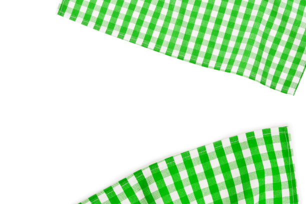 绿色餐巾孤立在白色背景上。副本的空间。图片下载