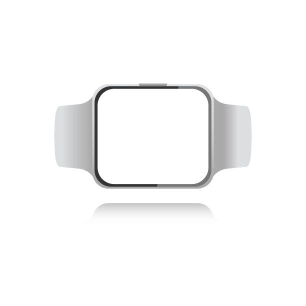 逼真的智能手表灰色的白色背景与阴影。向量EPS10。图片下载