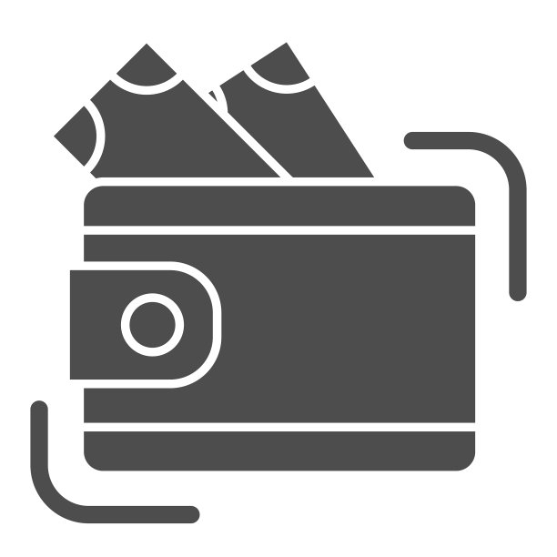 钱包与金钱坚实的图标经营理念图片下载