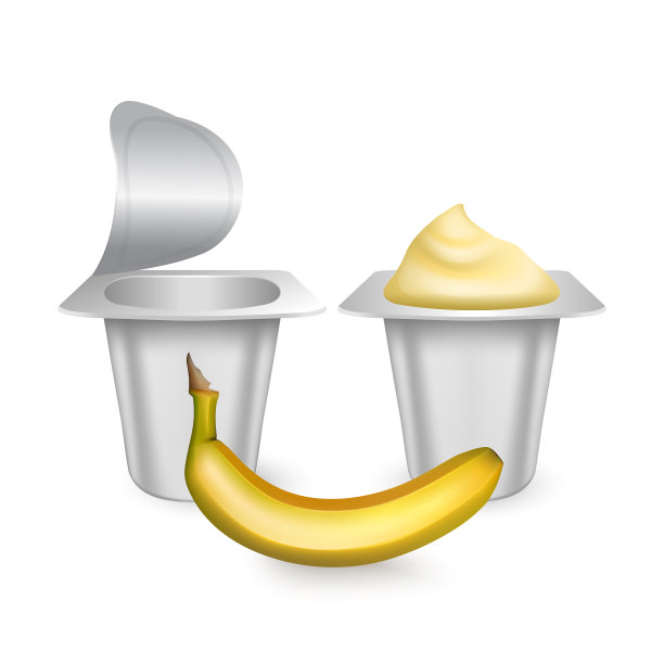 设置白色哑光塑料罐酸奶奶油图片下载