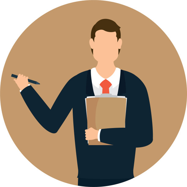 商人头像与文件和笔图片下载