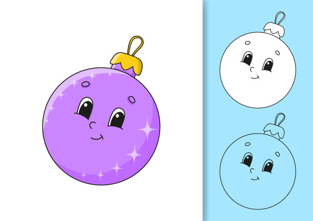 圣诞球玩具集孤立白色和图片下载