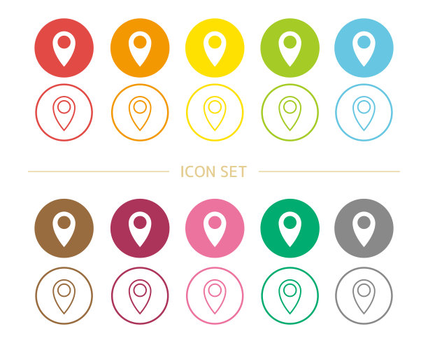 矢量插图集地图标记，图钉，图钉图片下载