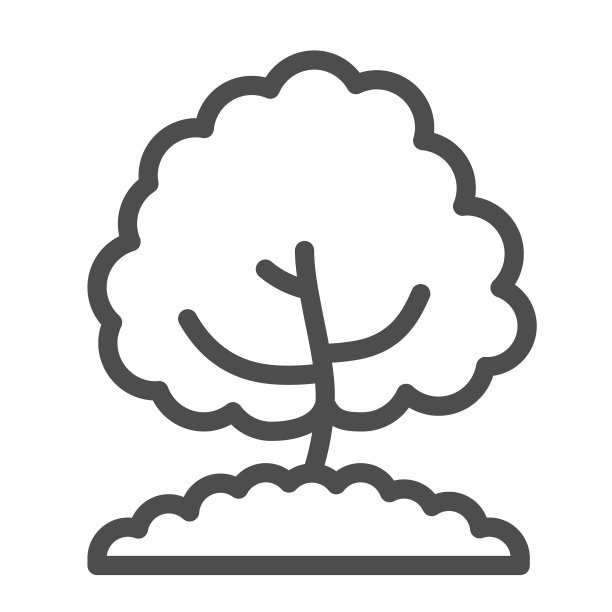 树线图标自然概念幼树生长图片下载