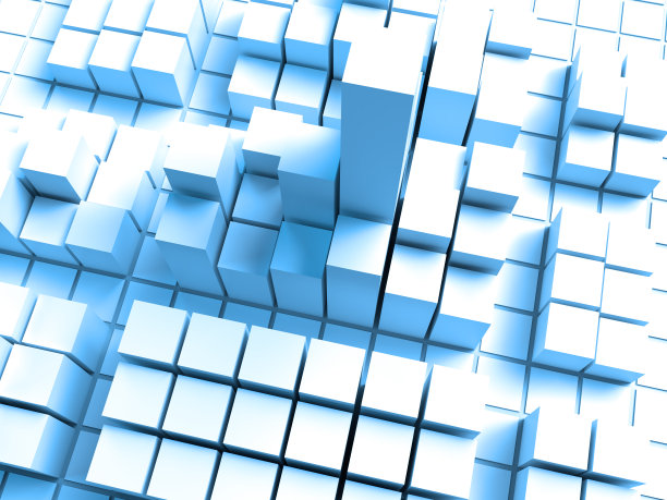 一个城市的摩天大楼的3D模型的插图图片下载