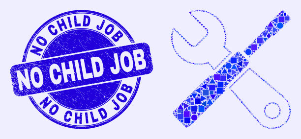 蓝刮没有儿童工作印章和安装工具图片下载