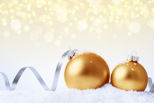 圣诞卡和新年贺卡。节日装饰，冬天装饰。素材图片