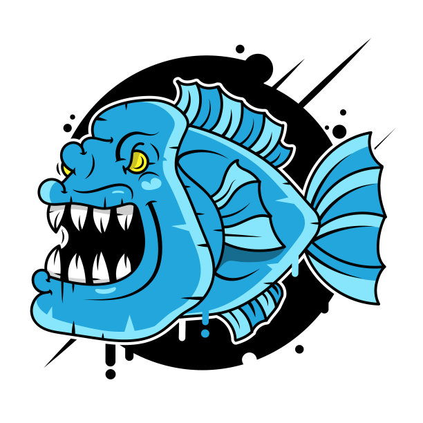适合制作贺卡的食人鱼角色图片下载