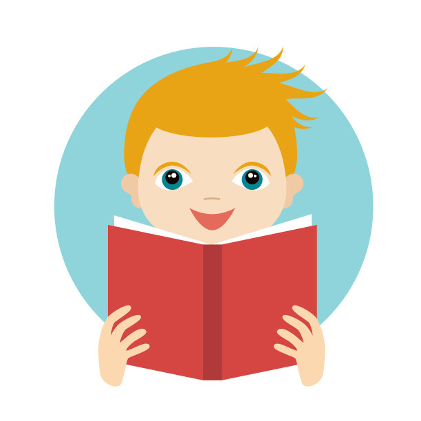 可爱的小男孩在看书图片下载