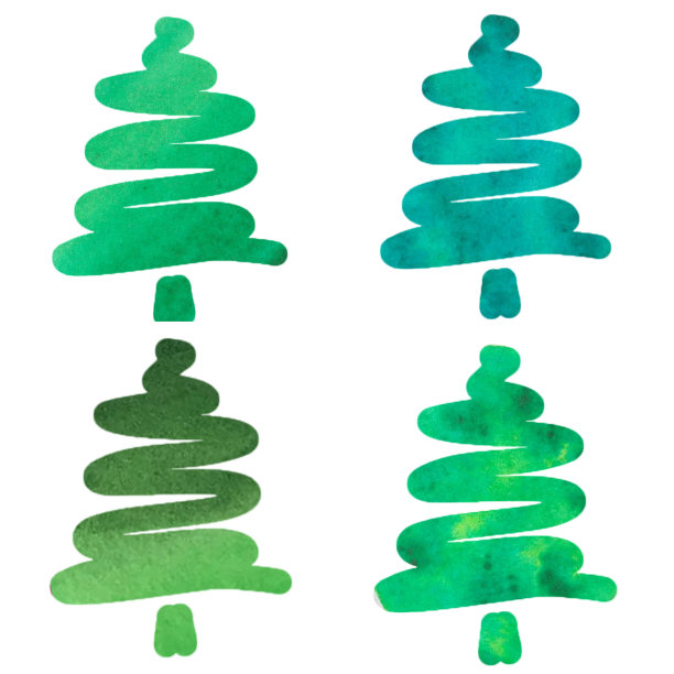 圣诞树水彩画图片下载