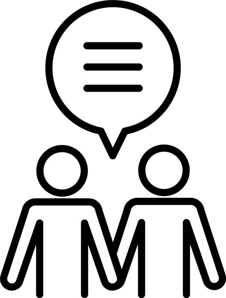 象形图形与语音气泡的图标线图片下载