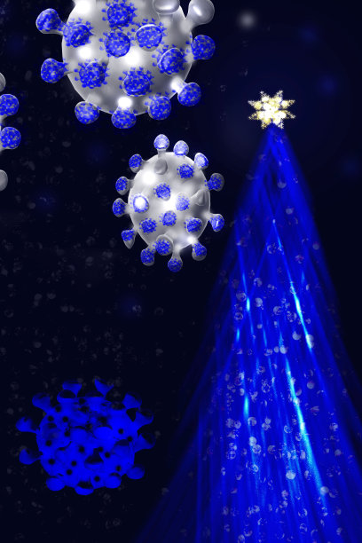 带有冠状病毒的圣诞树。图片下载