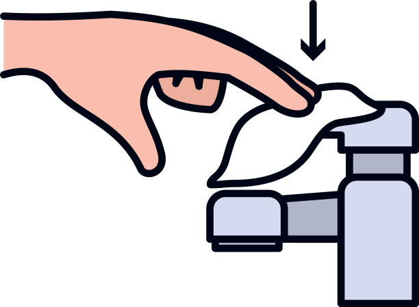 手动清洗水龙头图标线和填充图片下载