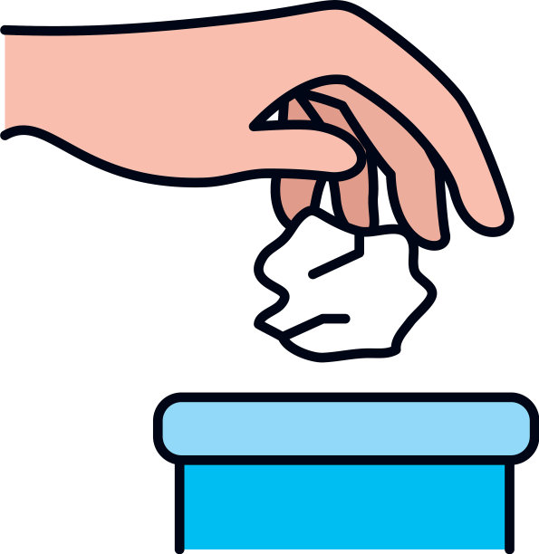 手扔纸巾图标线和图片下载