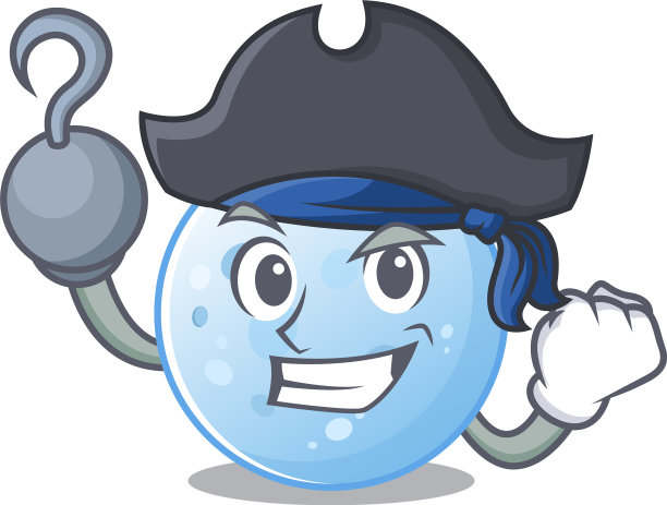 蓝月亮是一个有钩手和帽子的海盗图片下载