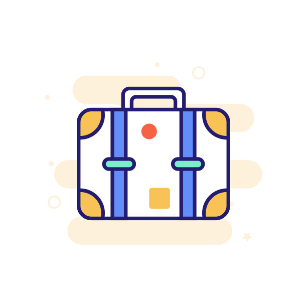 旅行包图标风格填充轮廓插图。图片下载