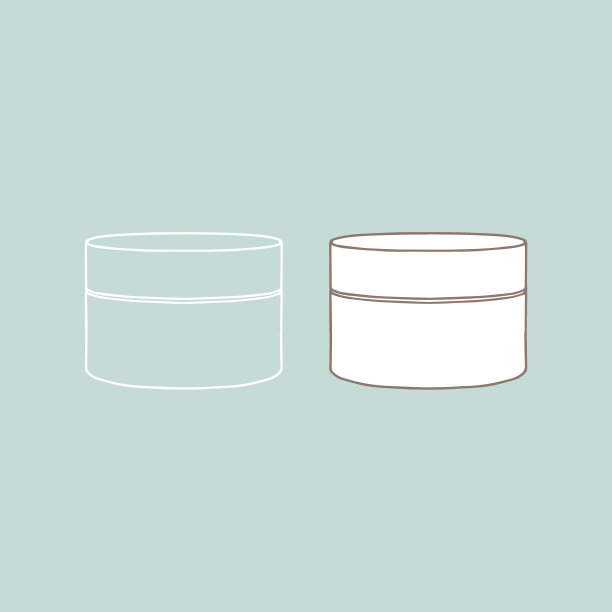 线性化妆品膏包装与化妆品的盖子。图片下载