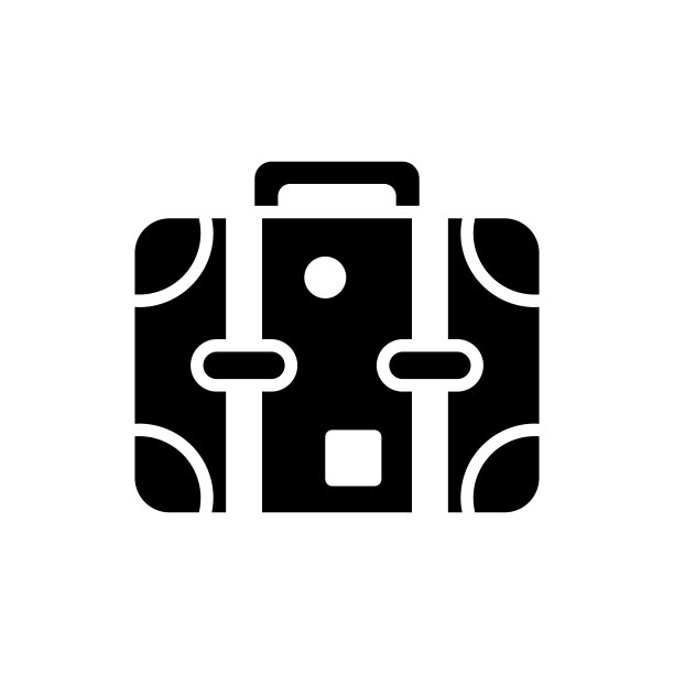旅行袋字形风格图标。图片下载