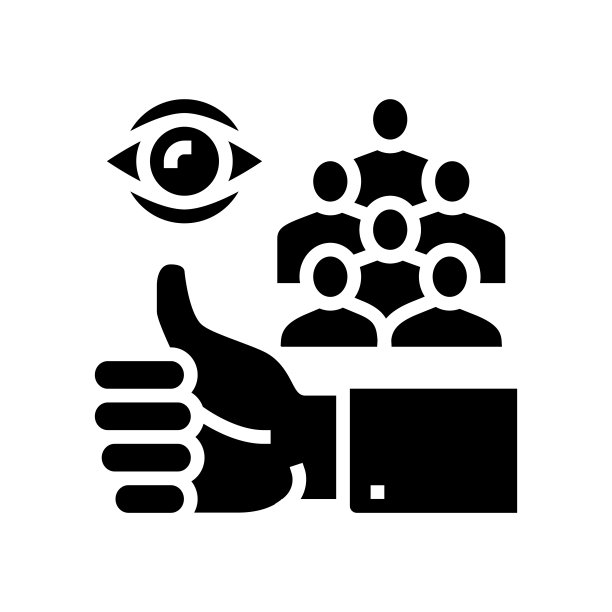 公司工作如评审字形图标矢量插图图片下载