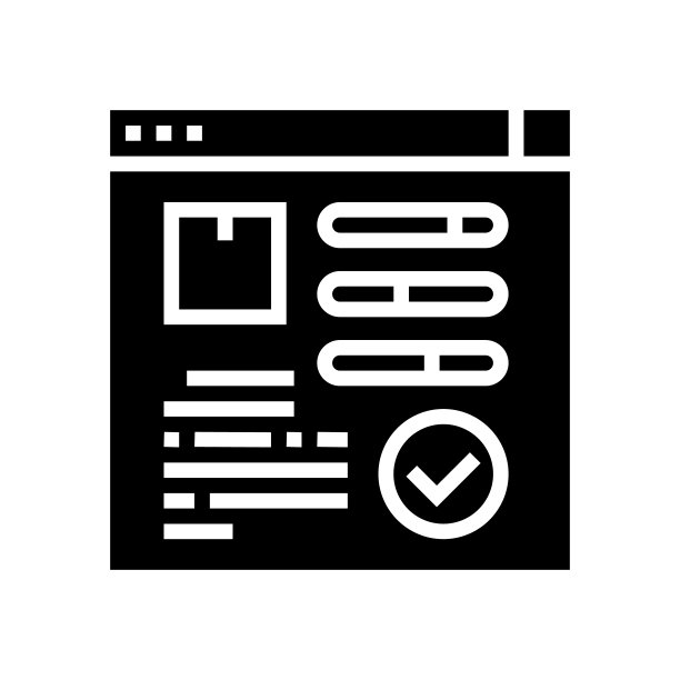 在线订单跟踪字形图标矢量插图图片下载