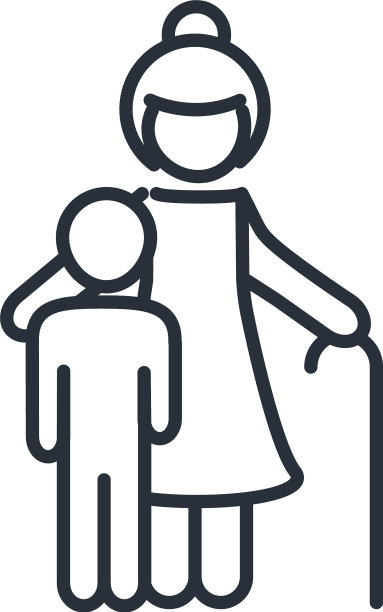 祖母和孙子成员的家庭日图标图片下载