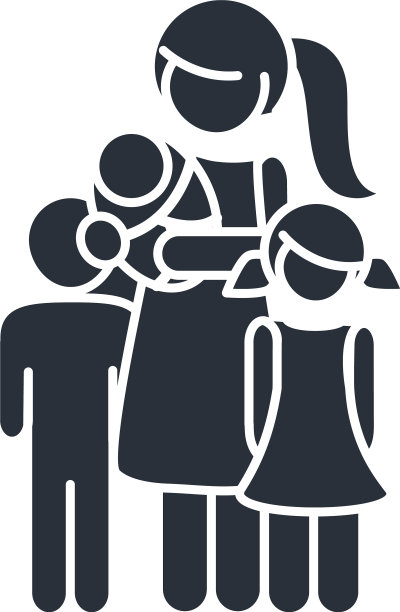 母亲带着盆和女儿一起组成家庭图片下载