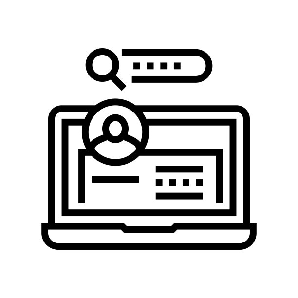 用户输入笔记本电脑密码行图标矢量插图图片下载