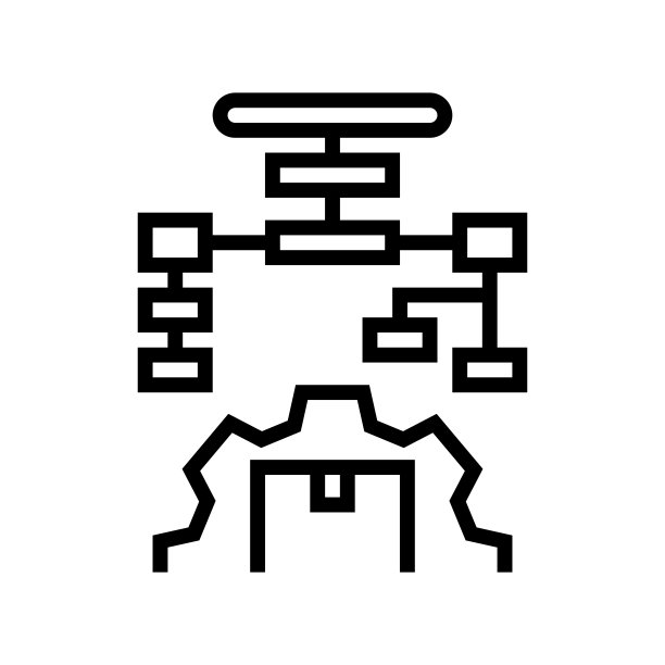 交付工作流程线图标矢量插图图片下载