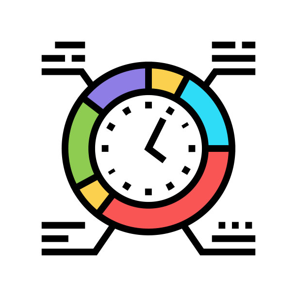 工作进度彩色图标矢量插图标志图片下载