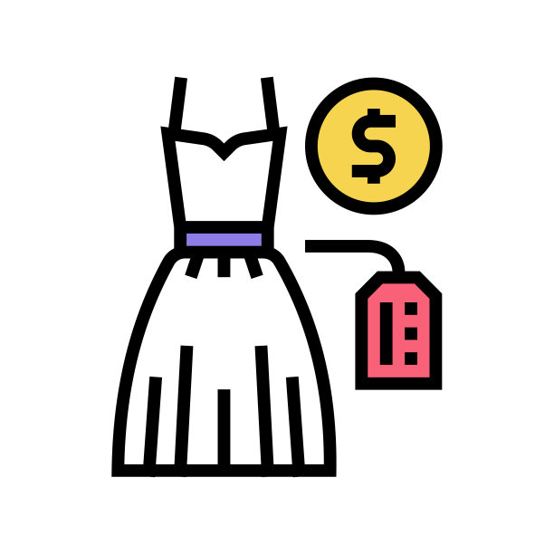 婚纱租赁颜色图标矢量插图图片下载