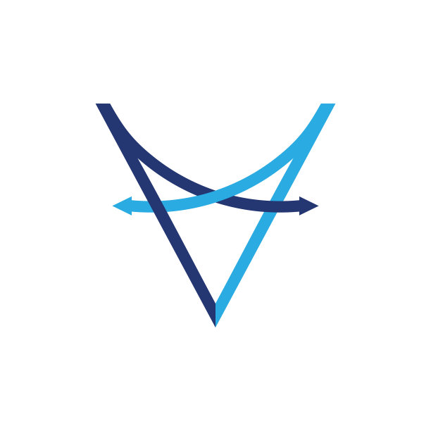 V字母重叠箭头线条标志图片下载