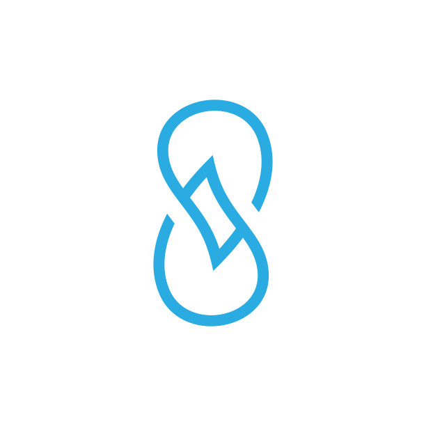 字母S连接水滴线条艺术Logo图片下载