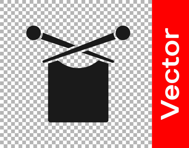 黑色针织图标孤立的透明背景。带有针织面料和针的羊毛徽章。标签适用于手工、针织或裁缝店。向量图片下载