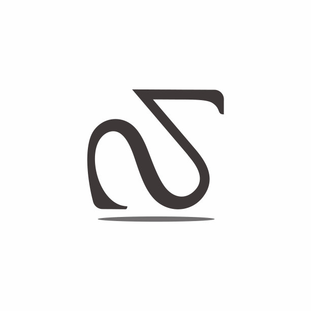 字母简单曲线设计标志标志。图片下载