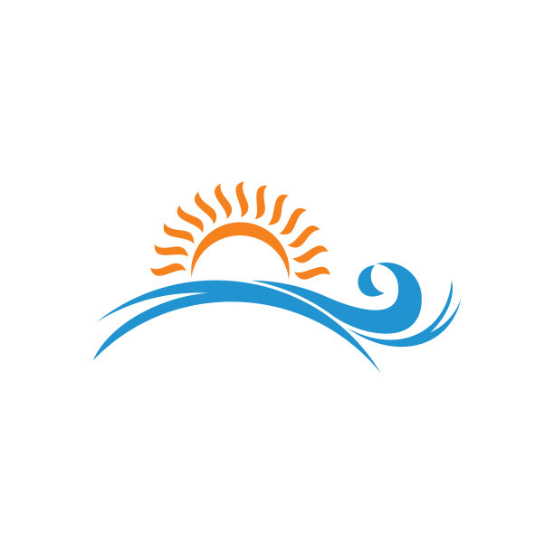 彩色的太阳波象征着地平线图片下载