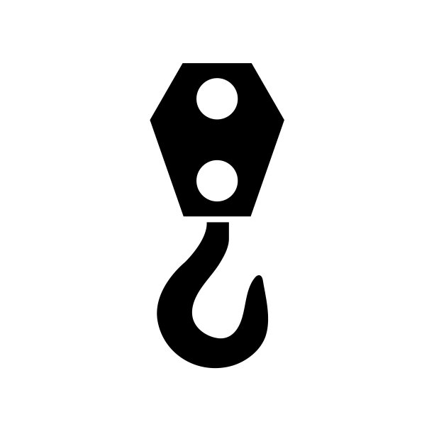 建筑挂钩图标，标志孤立在白色背景图片下载