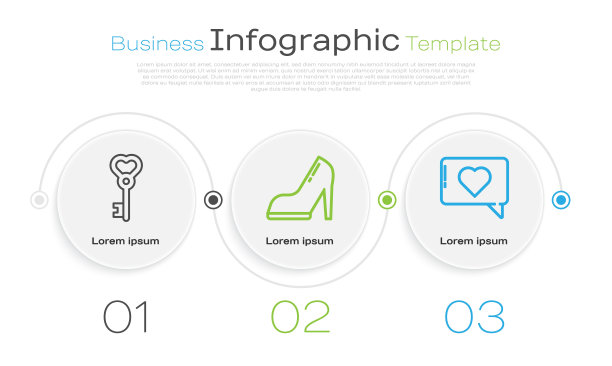 设线键在心脏形状，女人的高跟鞋和喜欢和心脏。业务信息模板。向量图片下载