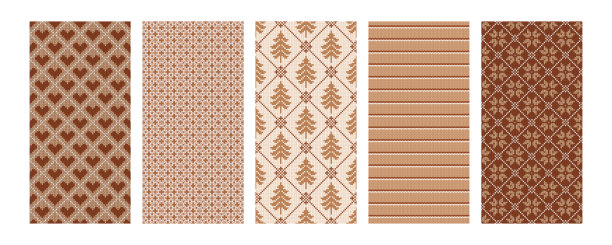 斯堪的纳维亚背景的收藏米色，棕色的颜色。图片下载