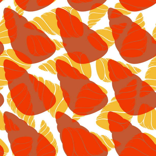 美丽的线条艺术贝壳无缝表面图案设计图片下载