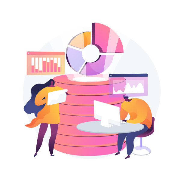 大数据分析抽象概念矢量插图。图片下载