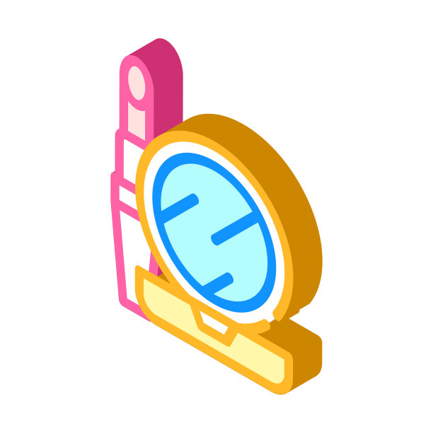 化妆品和镜像等距图标矢量插图图片下载