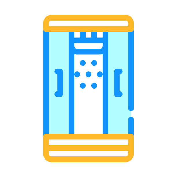 淋浴房彩色图标矢量插图标志图片下载