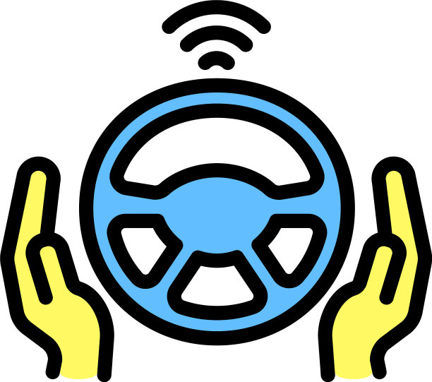 方向盘无人驾驶图标轮廓风格图片下载
