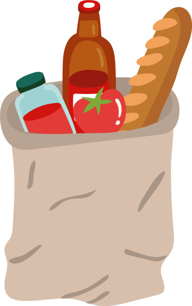 食品杂货袋自由形式的风格图片下载