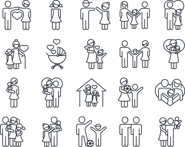 家庭日，父亲，母亲，孩子，祖父母图片下载