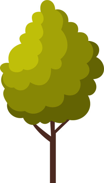 绿树夏季景观设计元素平坦图片下载